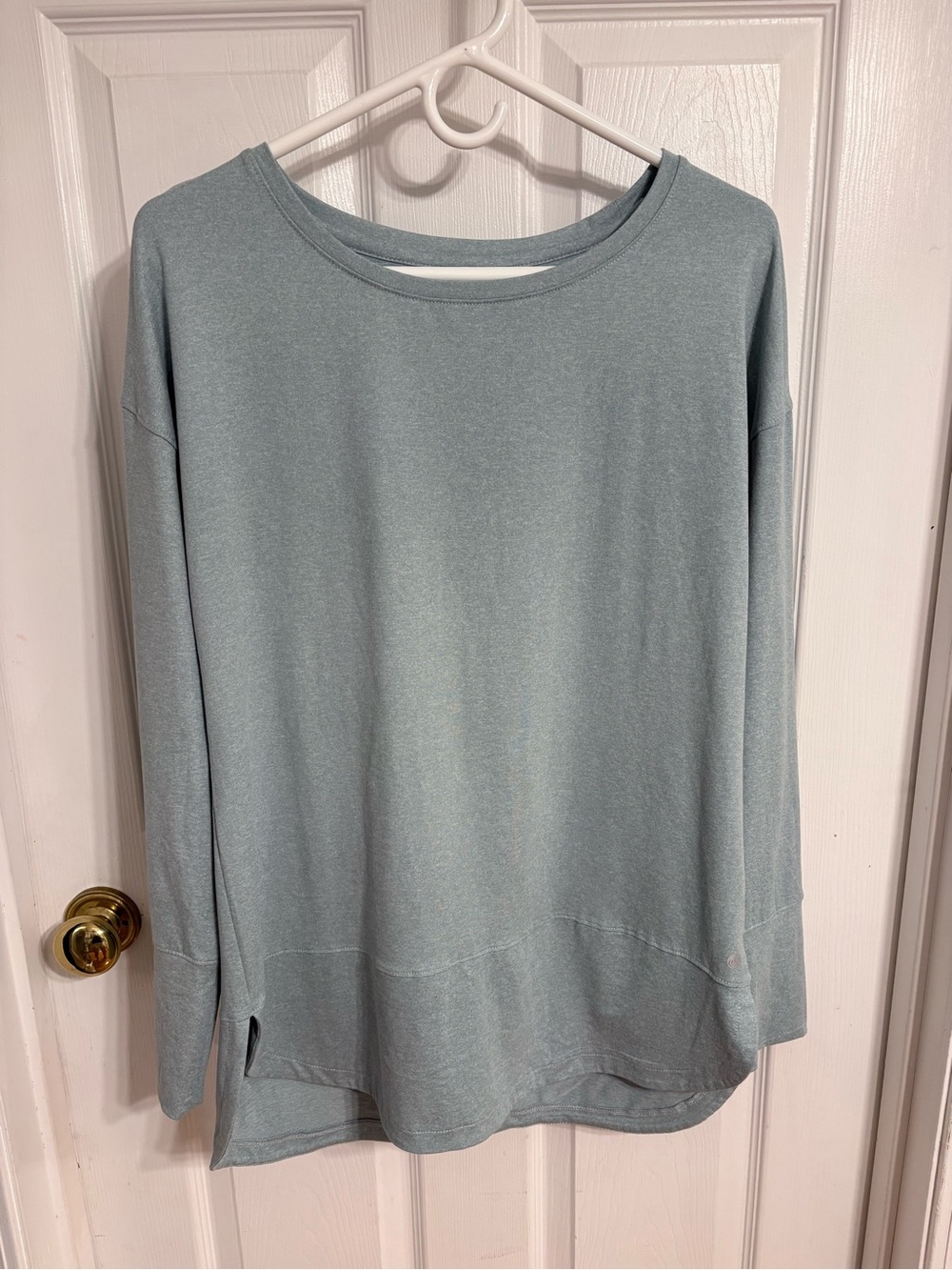 Apana Light Blue Boatneck Long Sleeve Top